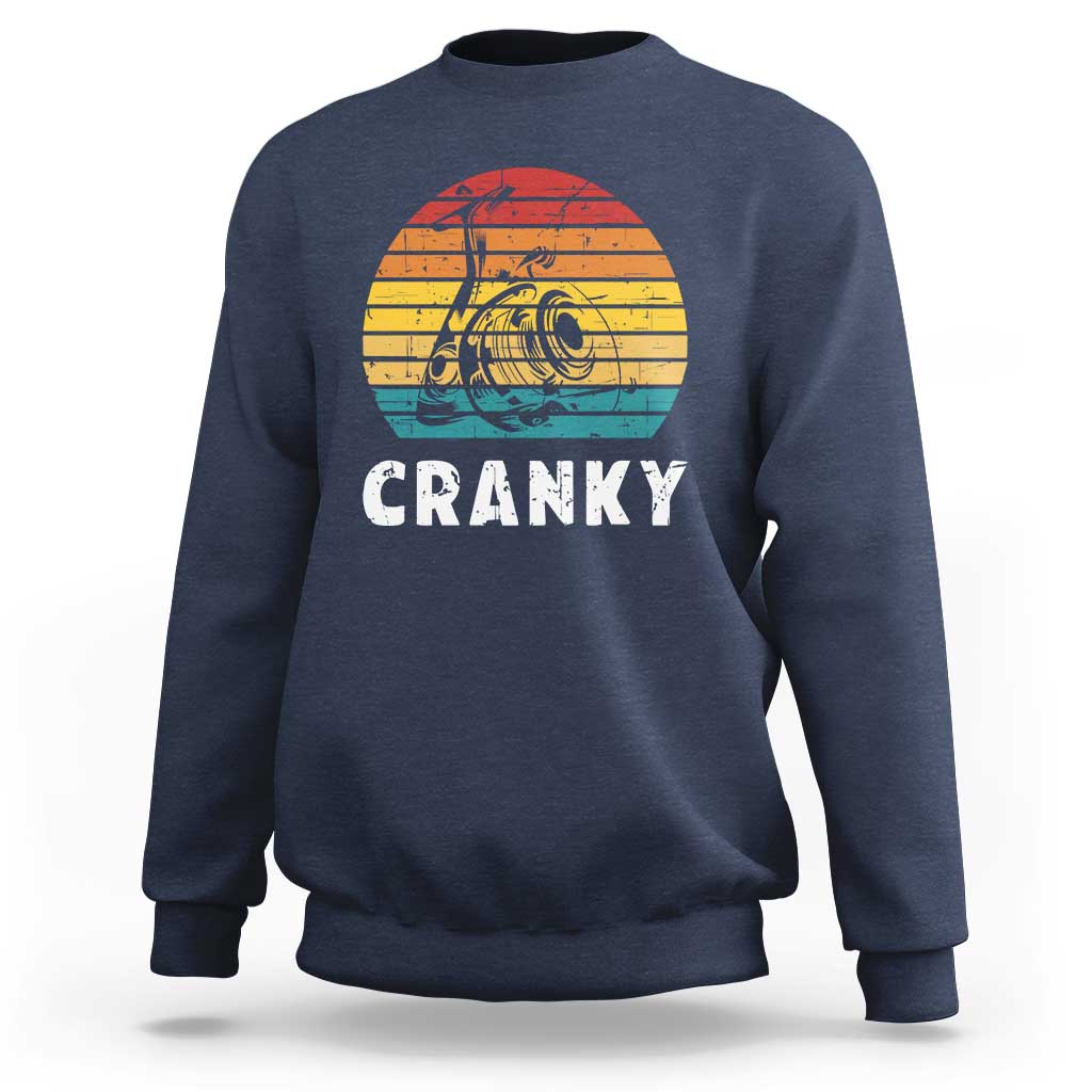 Fishing Lover Sweatshirt Cranky Vintage Retro Crankbait Fishermen - Wonder Print Shop