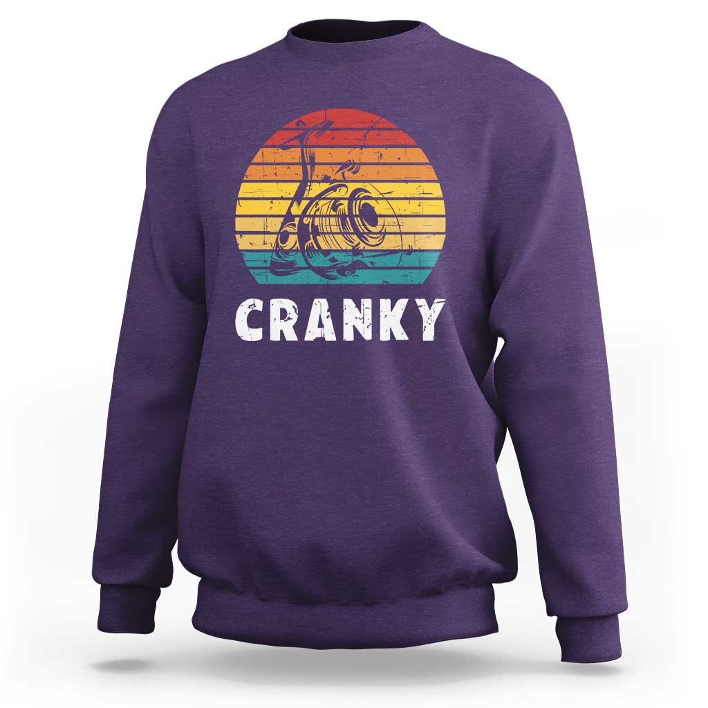 Fishing Lover Sweatshirt Cranky Vintage Retro Crankbait Fishermen - Wonder Print Shop