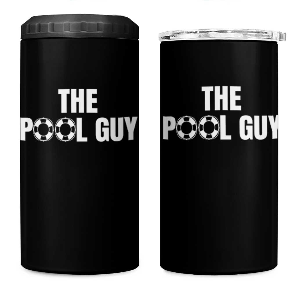 Funny Swimming Lover 4 in 1 Can Cooler Tumbler The Pool Guy Expert - Wonder Print Shop
