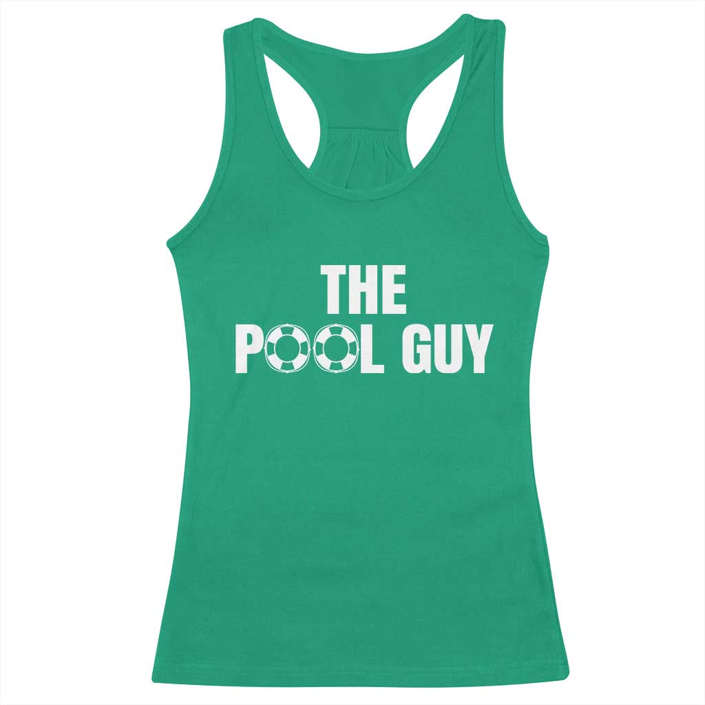 Funny Swimming Lover Racerback Tank Top The Pool Guy Expert - Wonder Print Shop