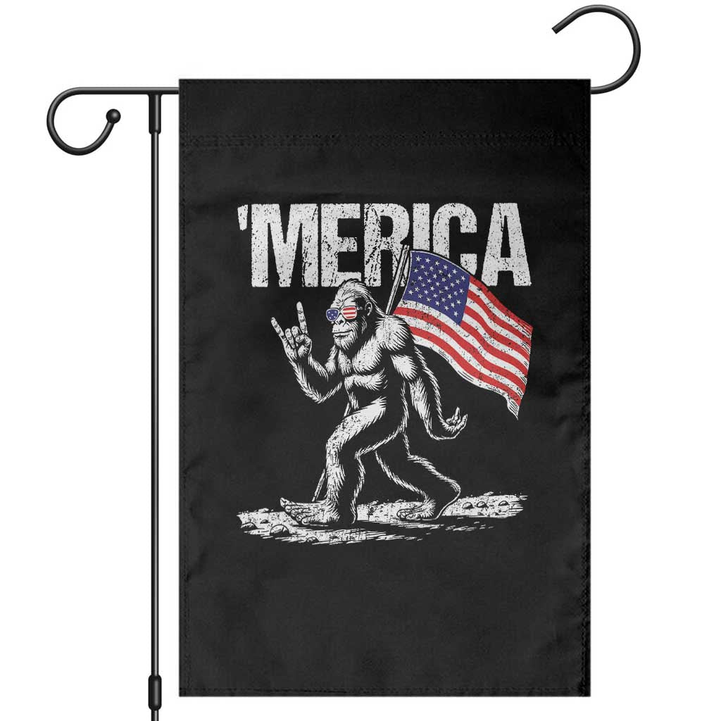 Funny 4th Of July Bigfoot Merica Garden Flag Patriotic Sasquatch American US Flag - Wonder Print Shop