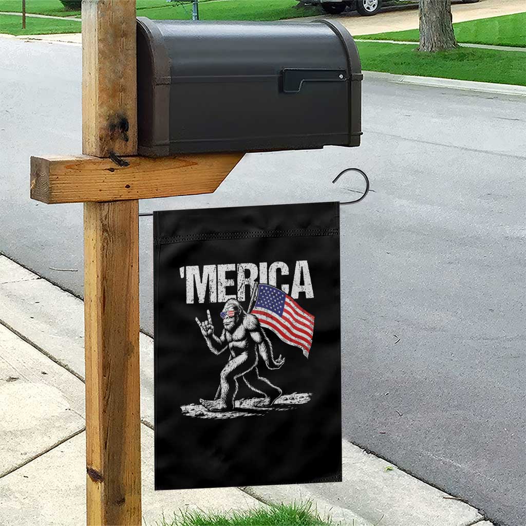 Funny 4th Of July Bigfoot Merica Garden Flag Patriotic Sasquatch American US Flag - Wonder Print Shop