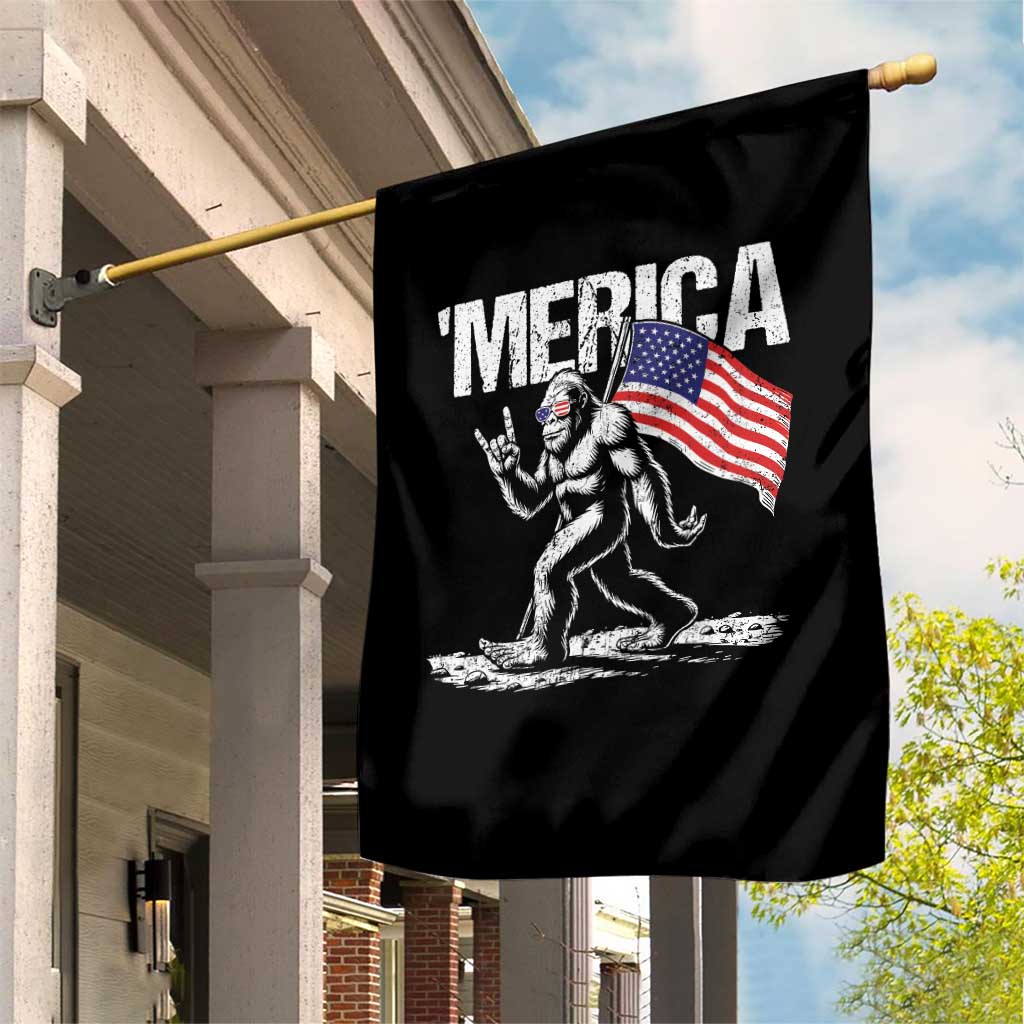 Funny 4th Of July Bigfoot Merica Garden Flag Patriotic Sasquatch American US Flag - Wonder Print Shop