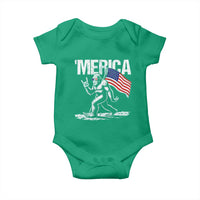 Funny 4th Of July Bigfoot Merica Baby Onesie Patriotic Sasquatch American US Flag - Wonder Print Shop