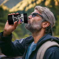 Funny 4th Of July Bigfoot Merica 4 in 1 Can Cooler Tumbler Patriotic Sasquatch American US Flag - Wonder Print Shop