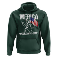 Funny 4th Of July Bigfoot Merica Hoodie Patriotic Sasquatch American US Flag - Wonder Print Shop