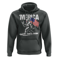 Funny 4th Of July Bigfoot Merica Hoodie Patriotic Sasquatch American US Flag - Wonder Print Shop