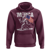 Funny 4th Of July Bigfoot Merica Hoodie Patriotic Sasquatch American US Flag - Wonder Print Shop
