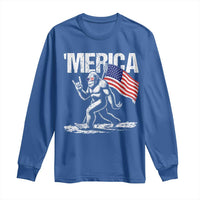 Funny 4th Of July Bigfoot Merica Long Sleeve Shirt Patriotic Sasquatch American US Flag - Wonder Print Shop