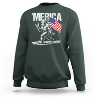 Funny 4th Of July Bigfoot Merica Sweatshirt Patriotic Sasquatch American US Flag - Wonder Print Shop