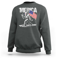 Funny 4th Of July Bigfoot Merica Sweatshirt Patriotic Sasquatch American US Flag - Wonder Print Shop