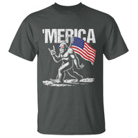 Funny 4th Of July Bigfoot Merica T Shirt Patriotic Sasquatch American US Flag - Wonder Print Shop