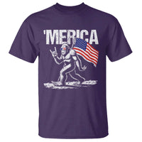 Funny 4th Of July Bigfoot Merica T Shirt Patriotic Sasquatch American US Flag - Wonder Print Shop
