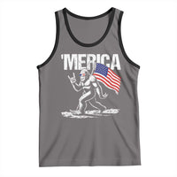 Funny 4th Of July Bigfoot Merica Tank Top Patriotic Sasquatch American US Flag - Wonder Print Shop