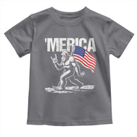 Funny 4th Of July Bigfoot Merica Toddler T Shirt Patriotic Sasquatch American US Flag - Wonder Print Shop