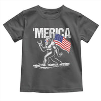 Funny 4th Of July Bigfoot Merica Toddler T Shirt Patriotic Sasquatch American US Flag - Wonder Print Shop