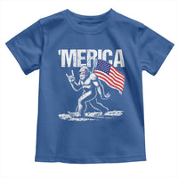 Funny 4th Of July Bigfoot Merica Toddler T Shirt Patriotic Sasquatch American US Flag - Wonder Print Shop