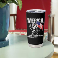 Funny 4th Of July Bigfoot Merica Tumbler Cup Patriotic Sasquatch American US Flag - Wonder Print Shop