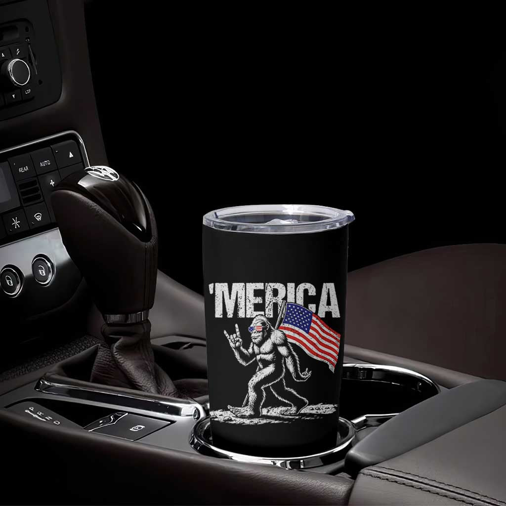 Funny 4th Of July Bigfoot Merica Tumbler Cup Patriotic Sasquatch American US Flag - Wonder Print Shop