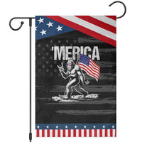 Funny 4th Of July Bigfoot Merica Garden Flag Patriotic Sasquatch American US Flag