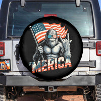 Funny Bigfoot Merica 4th Of July Spare Tire Cover American Flag Patriotic Sasquatch - Wonder Print Shop