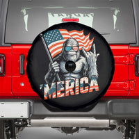Funny Bigfoot Merica 4th Of July Spare Tire Cover American Flag Patriotic Sasquatch - Wonder Print Shop