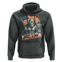Funny Bigfoot Merica 4th Of July Hoodie American Flag Patriotic Sasquatch - Wonder Print Shop