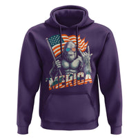 Funny Bigfoot Merica 4th Of July Hoodie American Flag Patriotic Sasquatch - Wonder Print Shop