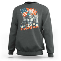 Funny Bigfoot Merica 4th Of July Sweatshirt American Flag Patriotic Sasquatch - Wonder Print Shop