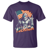 Funny Bigfoot Merica 4th Of July T Shirt American Flag Patriotic Sasquatch - Wonder Print Shop
