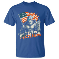 Funny Bigfoot Merica 4th Of July T Shirt American Flag Patriotic Sasquatch - Wonder Print Shop