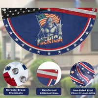 Funny Bigfoot Merica 4th Of July Patriotic Fan Flag American Flag Sasquatch