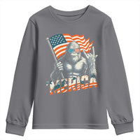 Funny Bigfoot Merica 4th Of July Youth Sweatshirt American Flag Patriotic Sasquatch - Wonder Print Shop