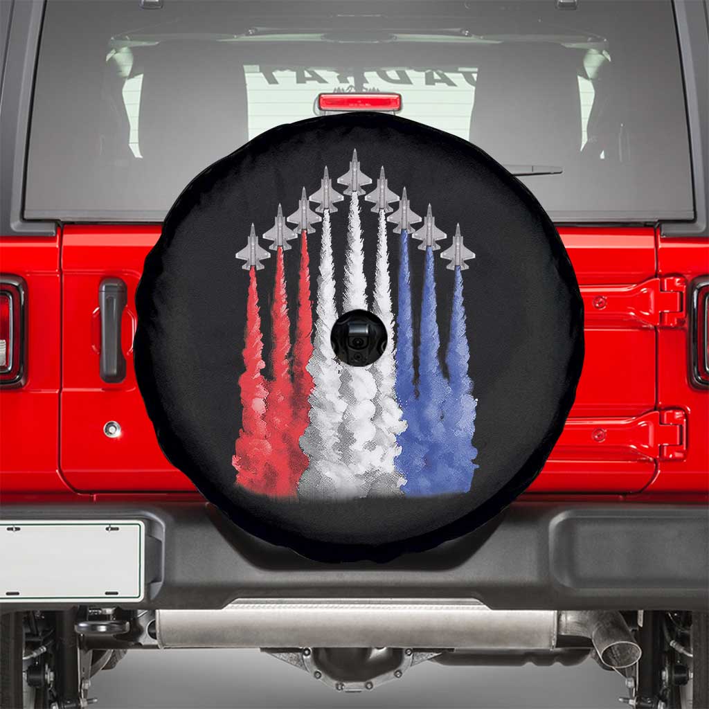 Funny Fighter Jet Airplane American Flag 4th Of July Spare Tire Cover - Wonder Print Shop