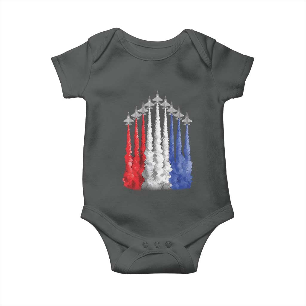 Funny Fighter Jet Airplane American Flag 4th Of July Baby Onesie - Wonder Print Shop
