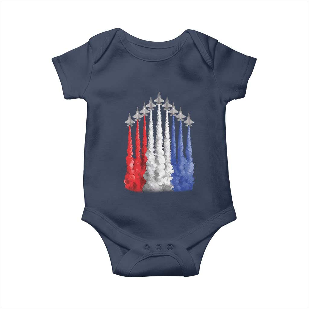 Funny Fighter Jet Airplane American Flag 4th Of July Baby Onesie - Wonder Print Shop