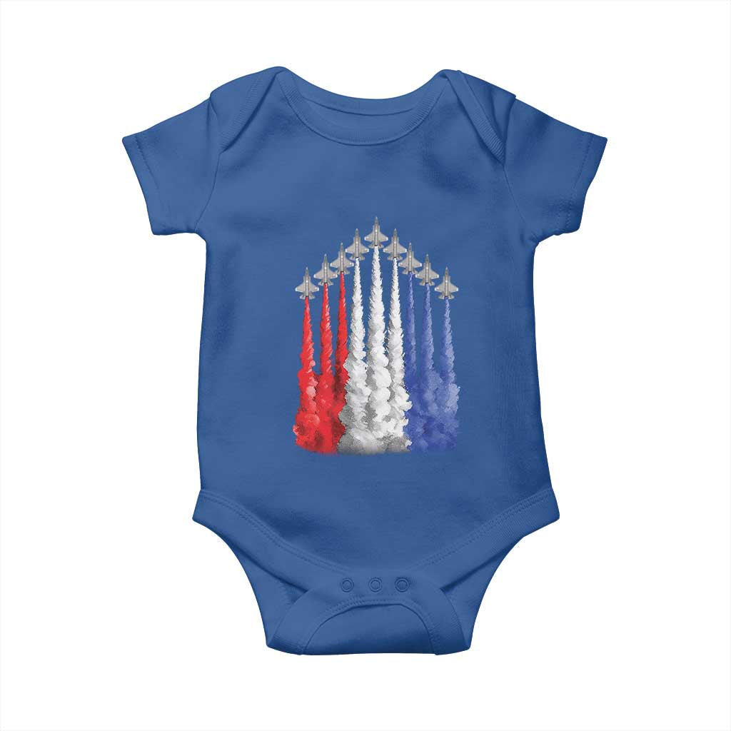Funny Fighter Jet Airplane American Flag 4th Of July Baby Onesie - Wonder Print Shop