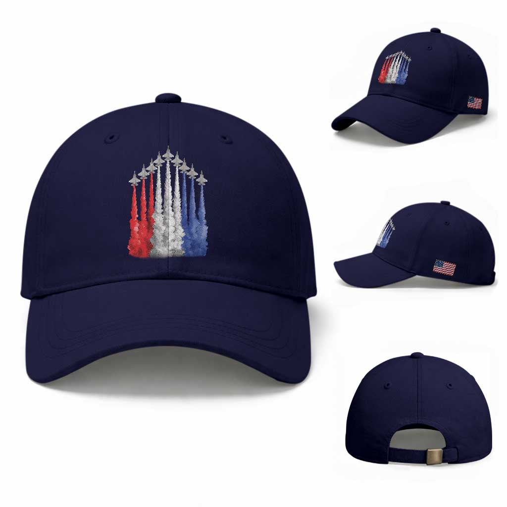 Funny Fighter Jet Airplane American Flag 4th Of July Baseball Cap