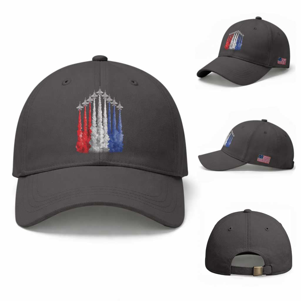 Funny Fighter Jet Airplane American Flag 4th Of July Baseball Cap
