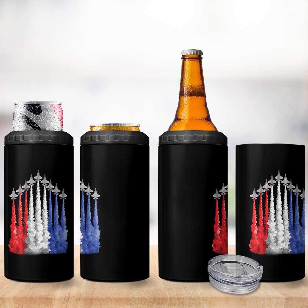 Funny Fighter Jet Airplane American Flag 4th Of July 4 in 1 Can Cooler Tumbler - Wonder Print Shop