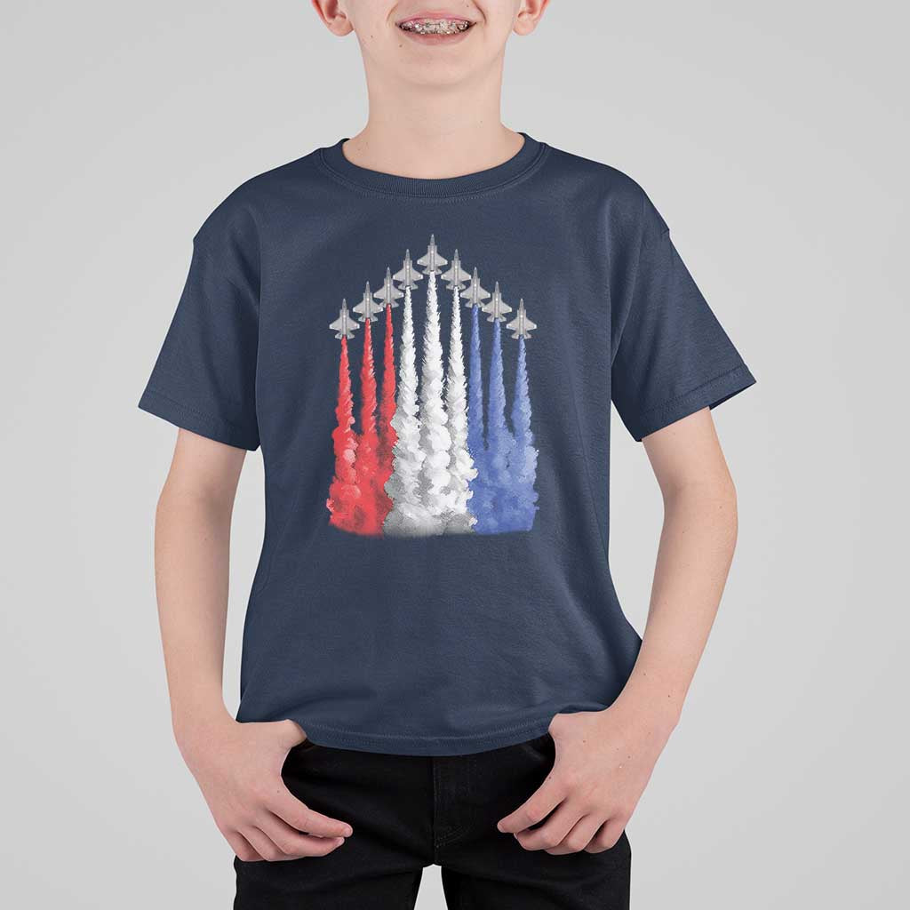 Funny Fighter Jet Airplane American Flag 4th Of July T Shirt For Kid - Wonder Print Shop