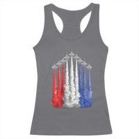 Funny Fighter Jet Airplane American Flag 4th Of July Racerback Tank Top - Wonder Print Shop