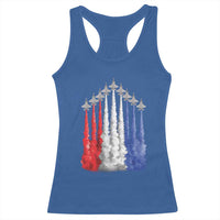 Funny Fighter Jet Airplane American Flag 4th Of July Racerback Tank Top - Wonder Print Shop