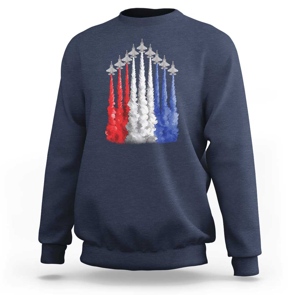 Funny Fighter Jet Airplane American Flag 4th Of July Sweatshirt - Wonder Print Shop