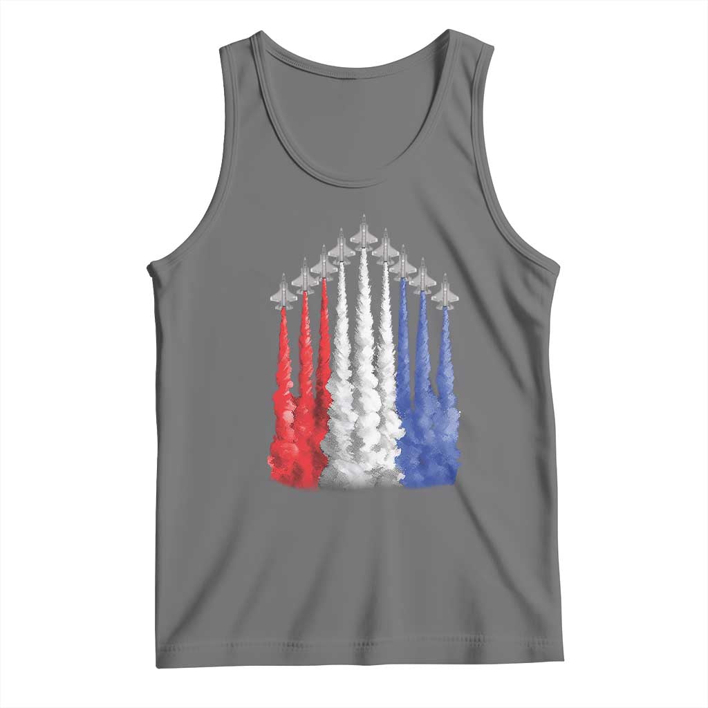 Funny Fighter Jet Airplane American Flag 4th Of July Tank Top - Wonder Print Shop