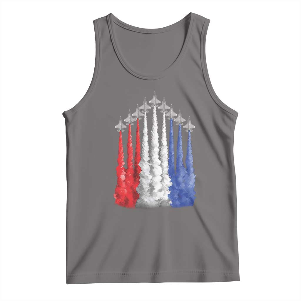 Funny Fighter Jet Airplane American Flag 4th Of July Tank Top - Wonder Print Shop