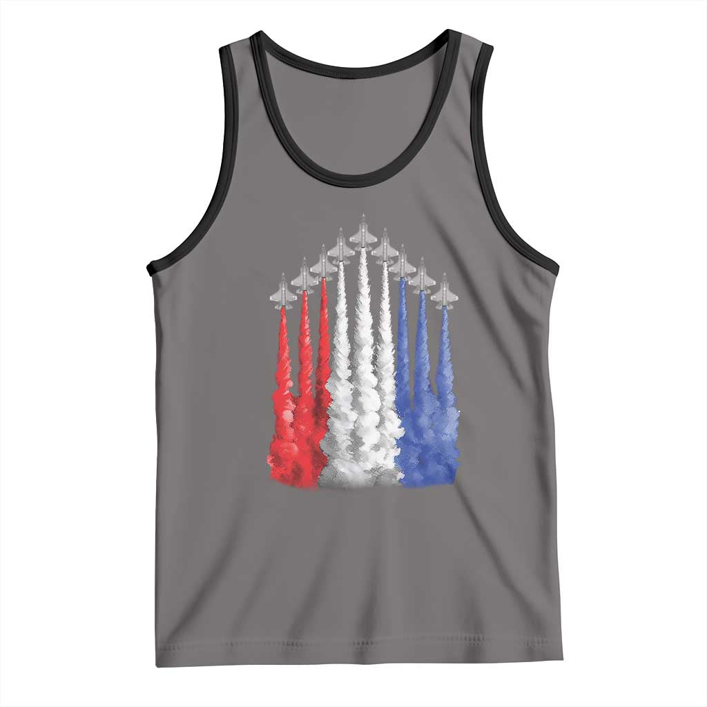 Funny Fighter Jet Airplane American Flag 4th Of July Tank Top - Wonder Print Shop