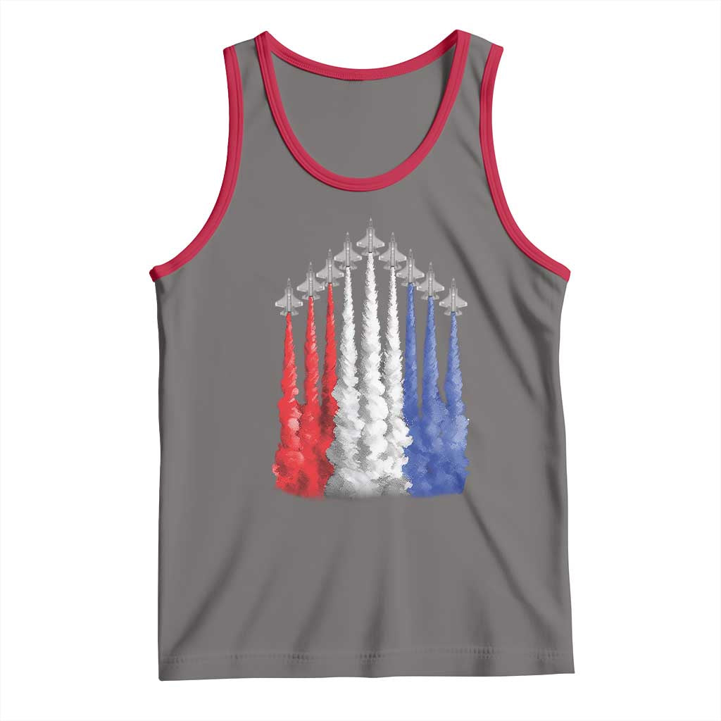 Funny Fighter Jet Airplane American Flag 4th Of July Tank Top - Wonder Print Shop