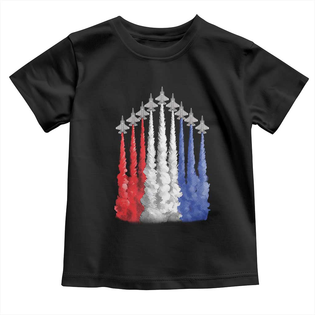 Funny Fighter Jet Airplane American Flag 4th Of July Toddler T Shirt - Wonder Print Shop
