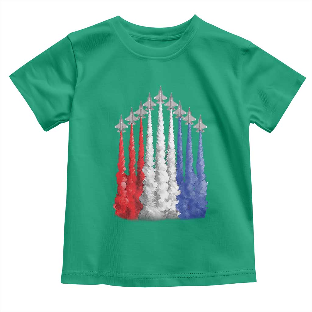 Funny Fighter Jet Airplane American Flag 4th Of July Toddler T Shirt - Wonder Print Shop